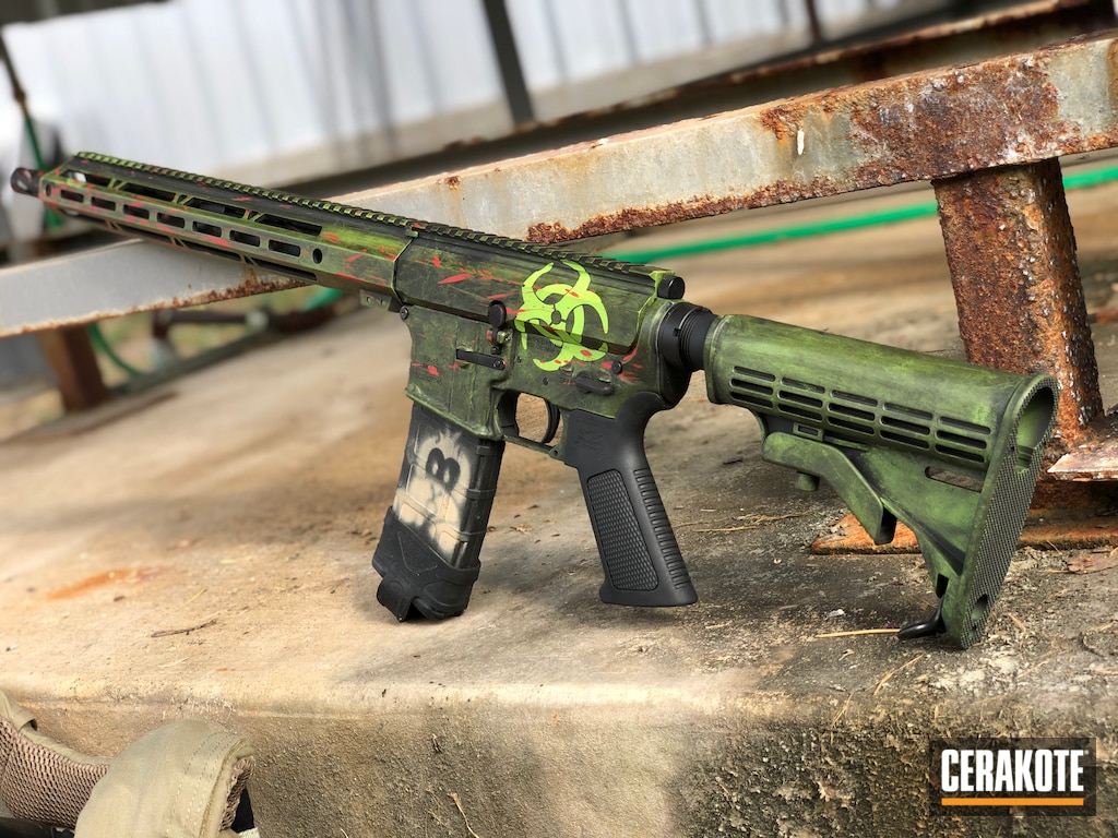 Zombi Ar 15 Personalizzato Custom AR Build Cerakoted Using Smoke,