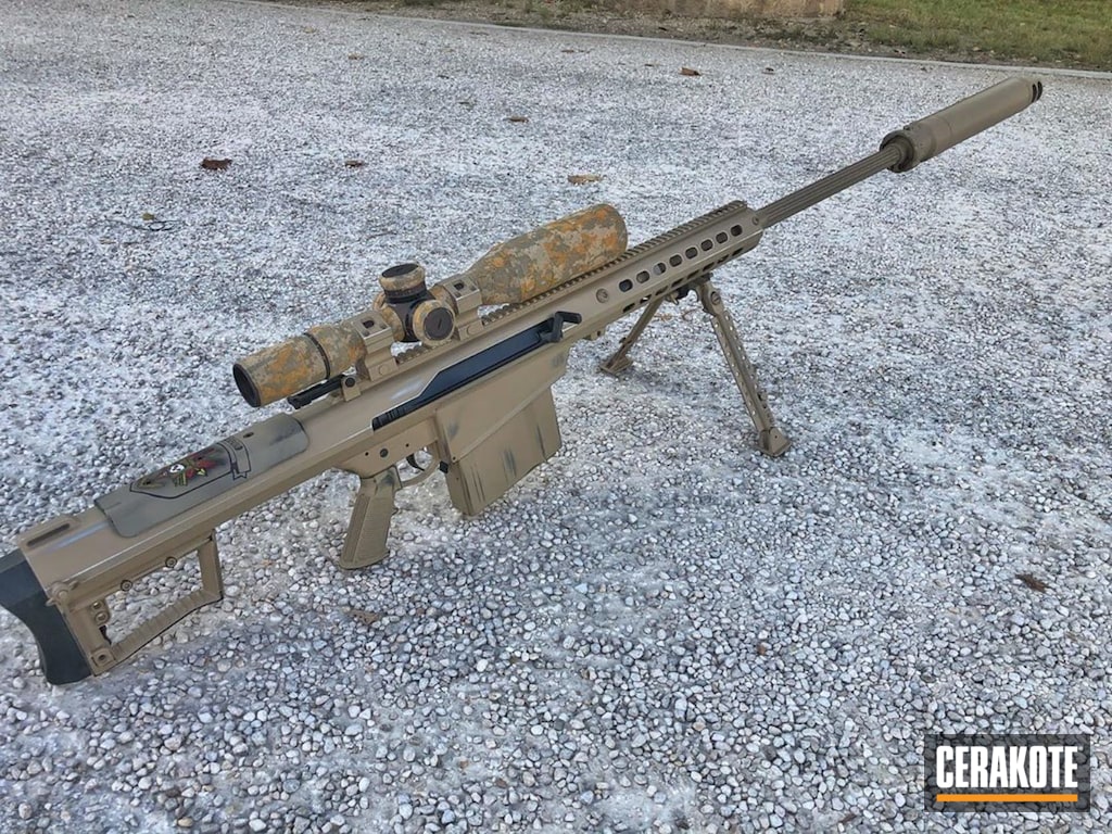 Barret 50 Cal Cerakoted Using Noveske Tiger Eye Brown Armor Black And Snow White Cerakote Barret 50 Cal Cerakoted Using Noveske Tiger Eye Brown Armor Black And Snow White Cerakote