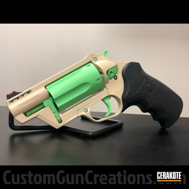 Taurus Revolver Cerakoted Using Benelli® Sand And Parakeet Green