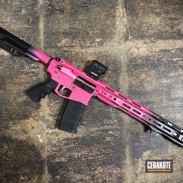 Faded Themed Ar Rifle Cerakoted Using Sig™ Pink And Graphite Black