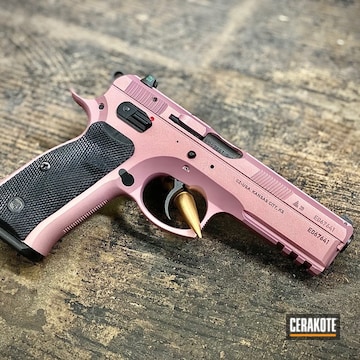 Cz P01 Pistol Cerakoted Using Pink Champagne