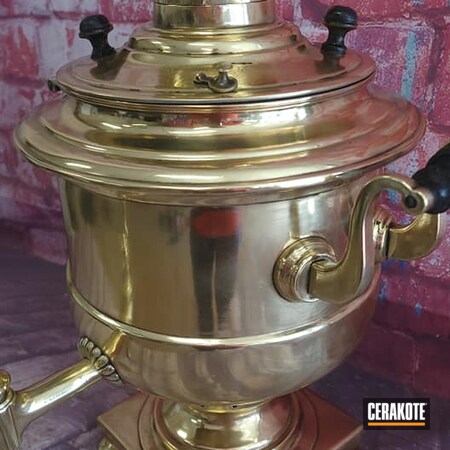 Powder Coating: Samovar Tea Pot,Kitchen,Russian,Gloss Clear,Brass,HIGH GLOSS CERAMIC CLEAR MC-160,Drinkware
