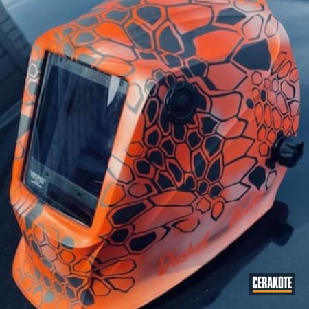 Powder Coating: Hunter Orange H-128,Kryptek Helmet,Graphite Black H-146,Bright Nickel H-157,Welding Helmet,Welding,Helmet,Kryptek