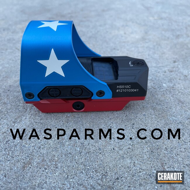 pude stribet hegn American Flag Themed Red Dot Scope Cerakoted using Bright White, Sky Blue  and Ruby Red | Cerakote