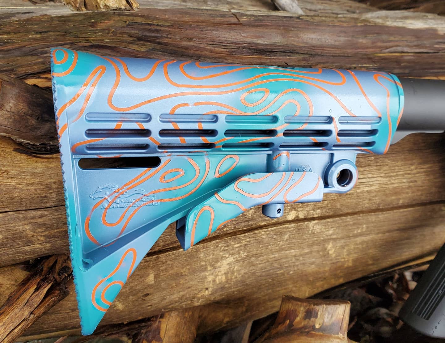 Topographic Rifle Topographic Camo AR Cerakoted using Hunter Orange, Terra Cotta and ...