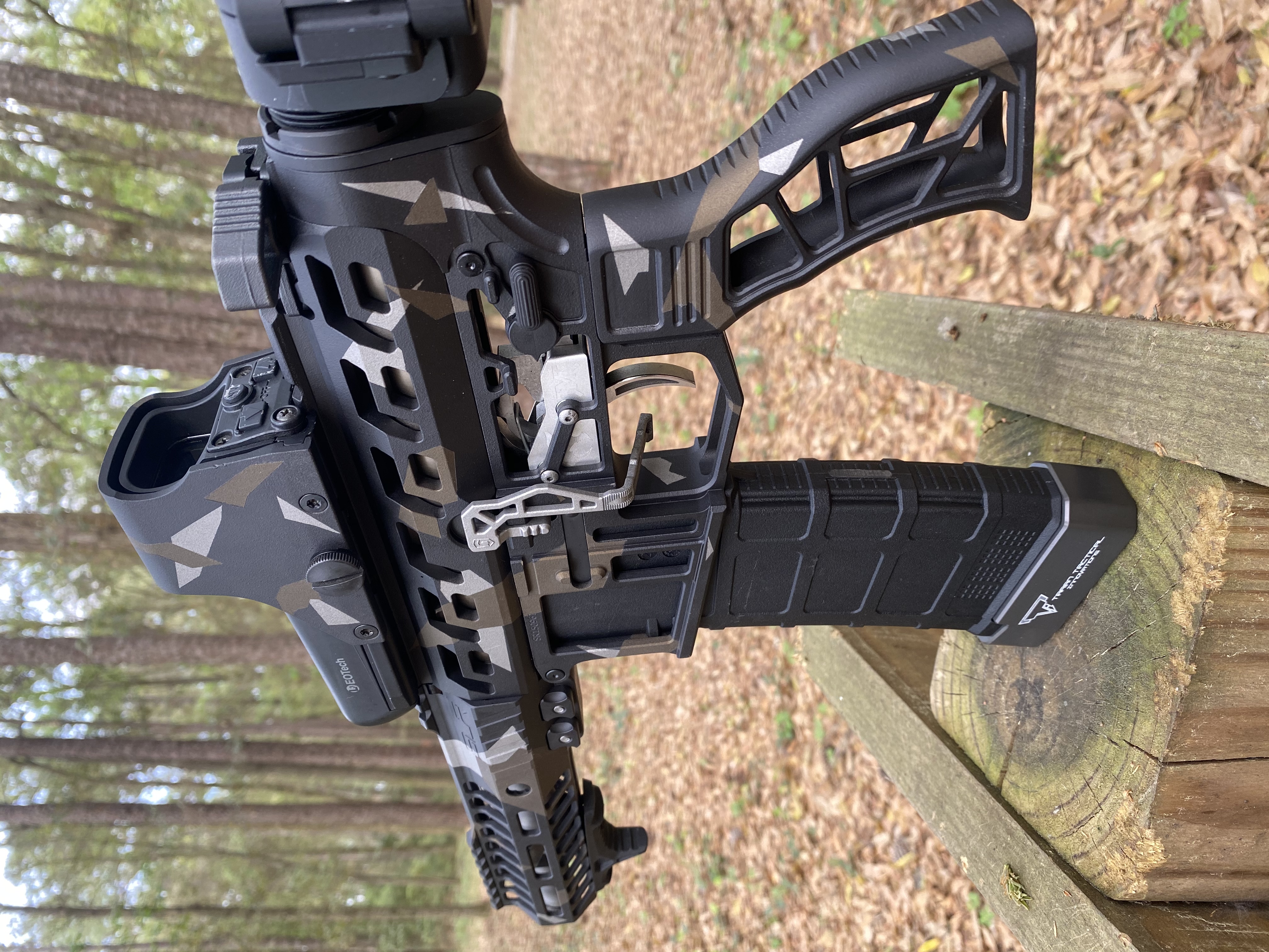 Splinter Camo AR Cerakoted using Midnight Bronze, Armor Black and ...
