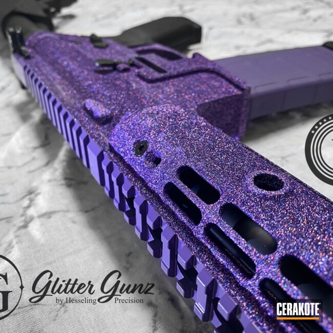 Glittered Ar Build Cerakoted Using Bright Purple