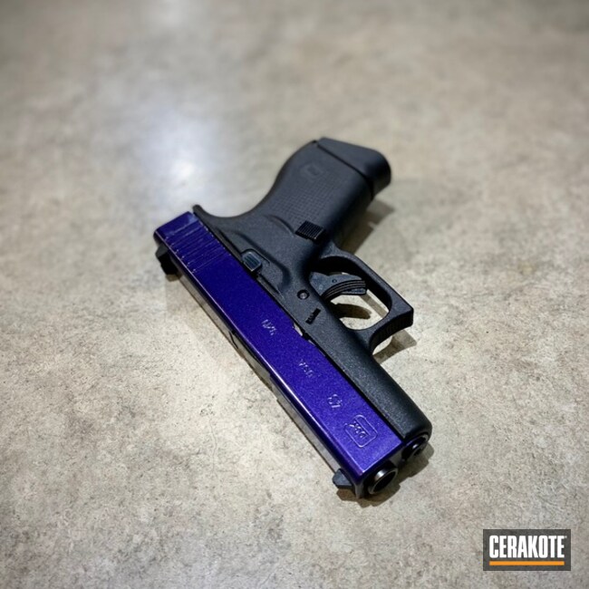 Glock 43 Pistol Cerakoted Using Hidden White And High Gloss Ceramic Clear