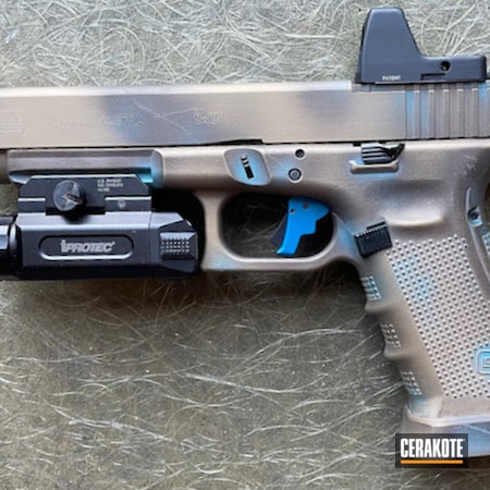 Powder Coating: S.H.O.T,Handguns,Glock 34,Burnt Bronze H-148,AZTEC TEAL H-349