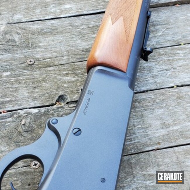 Marlin Lever Action Rifle Cerakoted Using Graphite Black And Carbon Grey