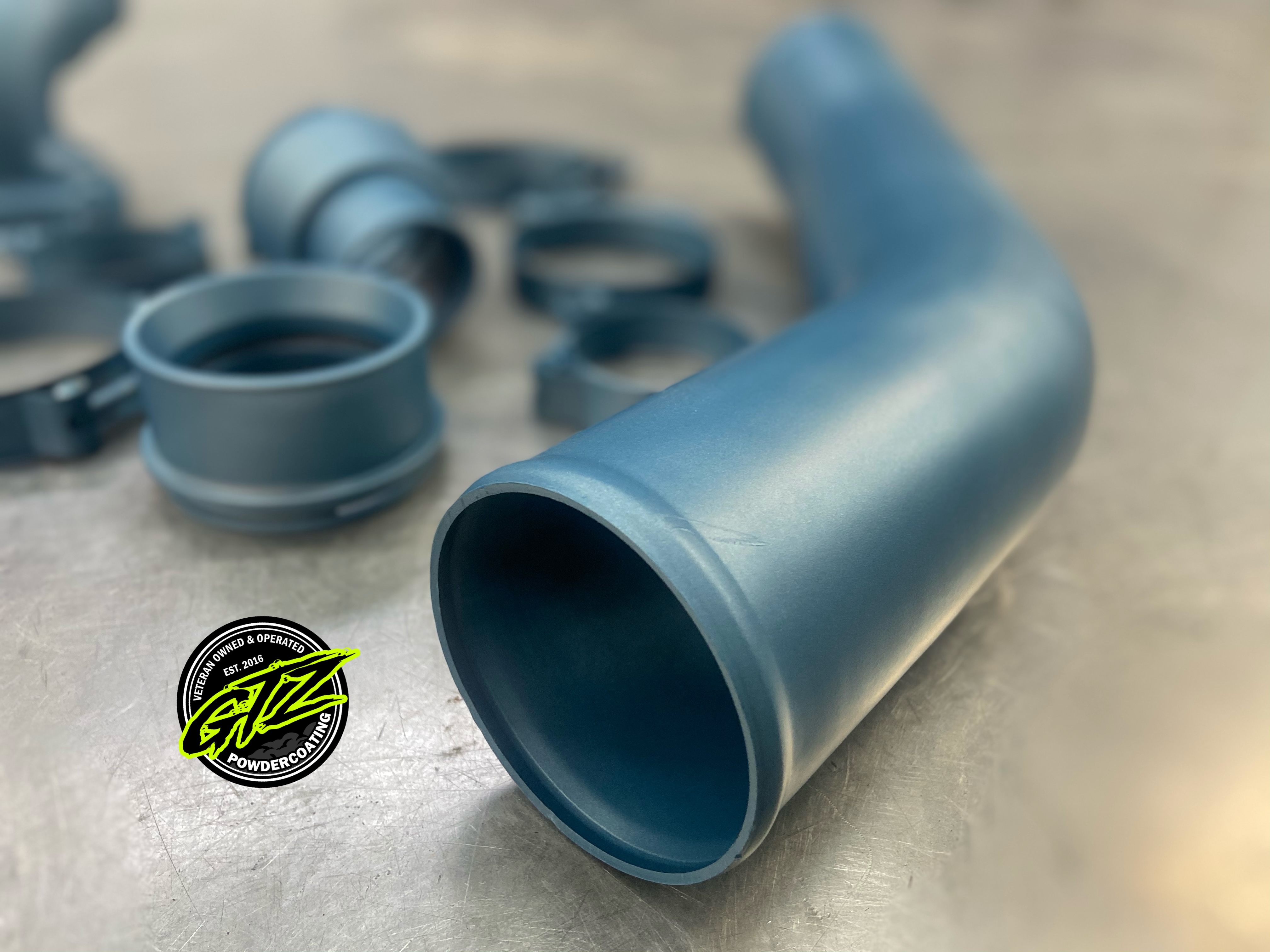 Titanium Color Pipe Pipes Cerakoted using Blue Titanium | Cerakote