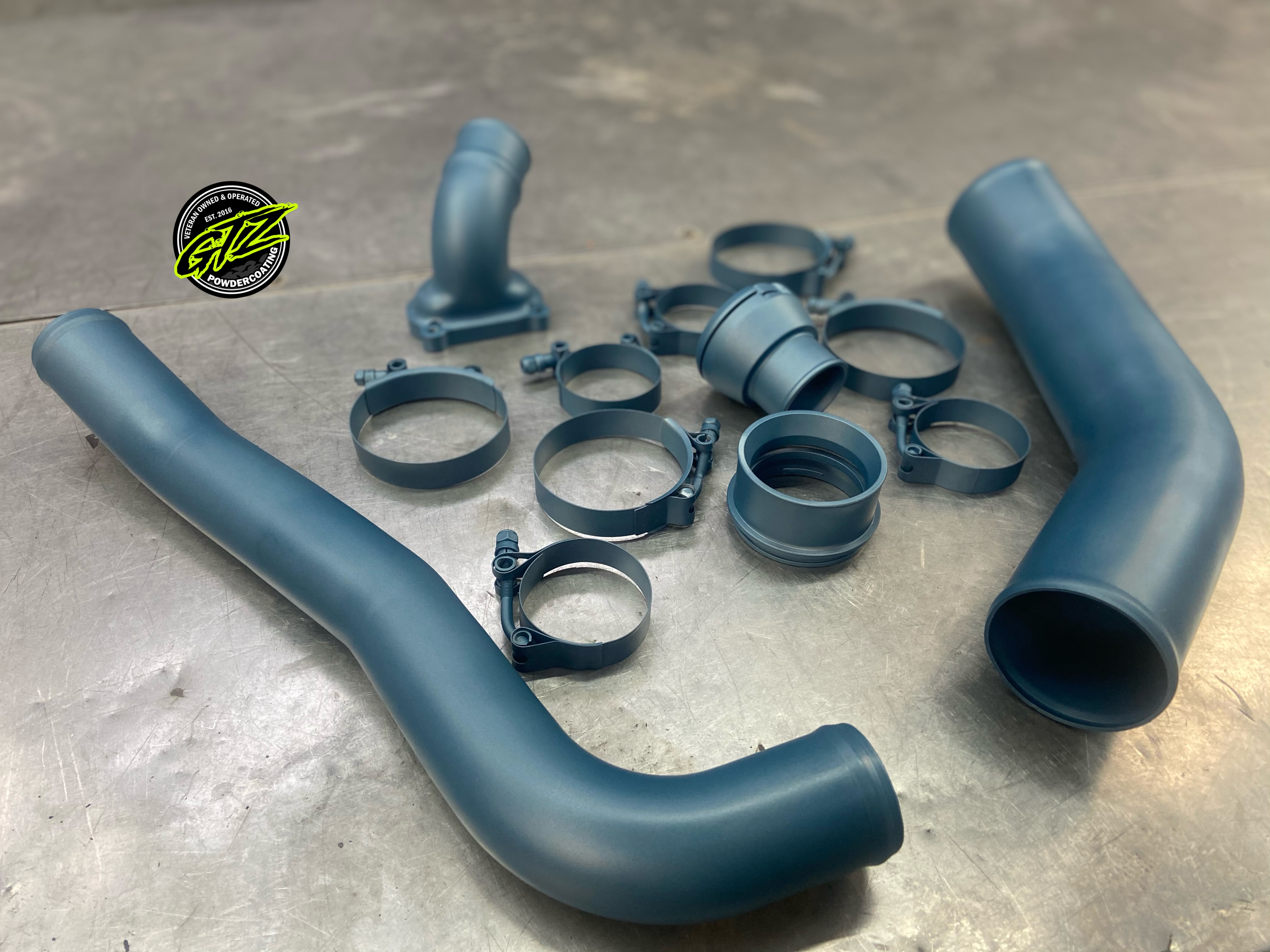 Titanium Color Pipe Pipes Cerakoted using Blue Titanium | Cerakote