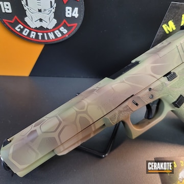 Kryptek Camo Glock 40 Pistol Cerakoted Using Chocolate Brown, Magpul® Flat Dark Earth And Multicam® Dark Green