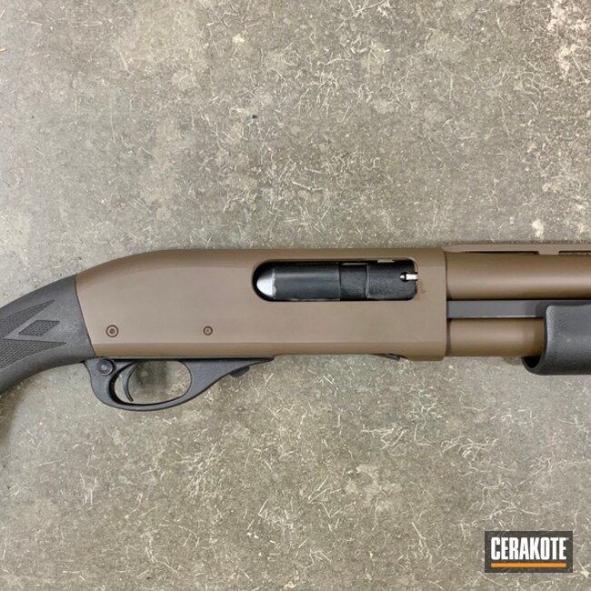 Remington 870 Cerakoted Using Plum Brown