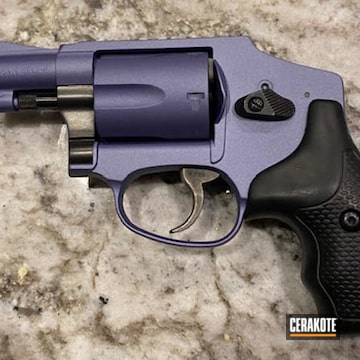 Smith & Wesson Revolver Cerakoted Using Crushed Orchid