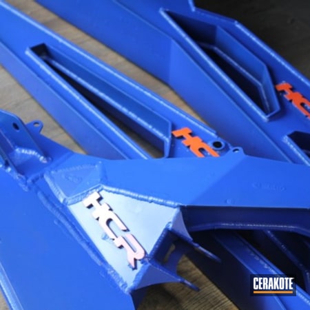 Powder Coating: Hunter Orange H-128,Polaris RZR,Automotive,Suspension,BLUE FLAME C-158,Car