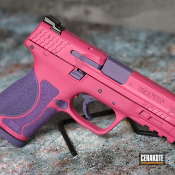 Smith & Wesson M&p 9 Pistol Cerakoted Using Sig™ Pink And Bright Purple