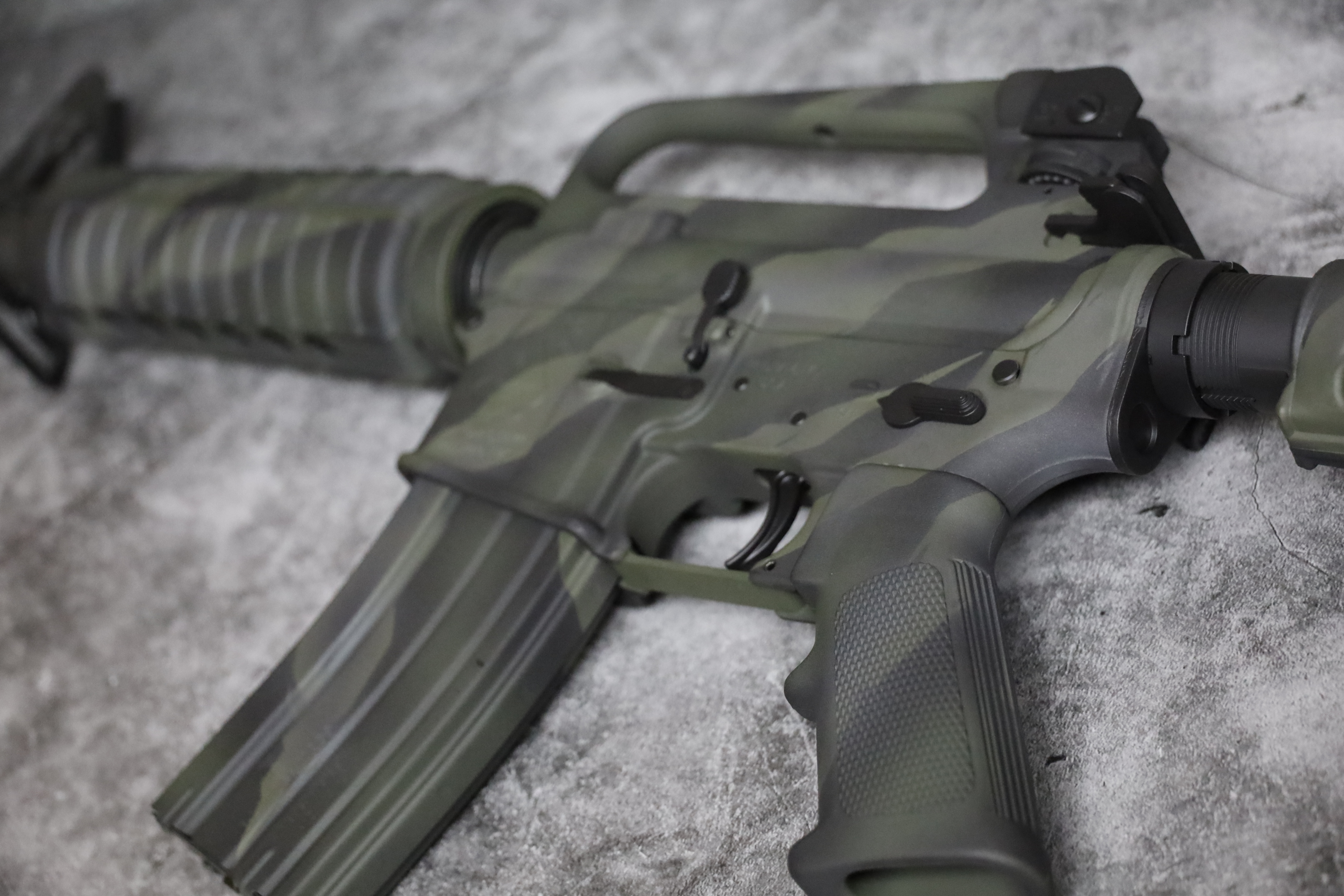 Tiger Stripe Camo AR Cerakoted using Sniper Grey, O.D. Green and ...