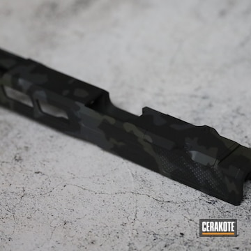 Custom Camo Czp 10 Slide Cerakoted Using Magpul® O.d. Green, Sniper Grey And Graphite Black