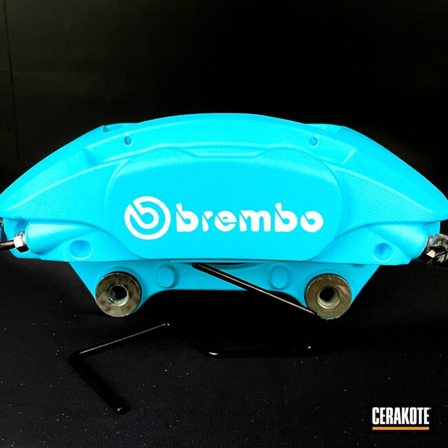 Brembo Calipers Cerakoted Using Stormtrooper White And Blue Raspberry