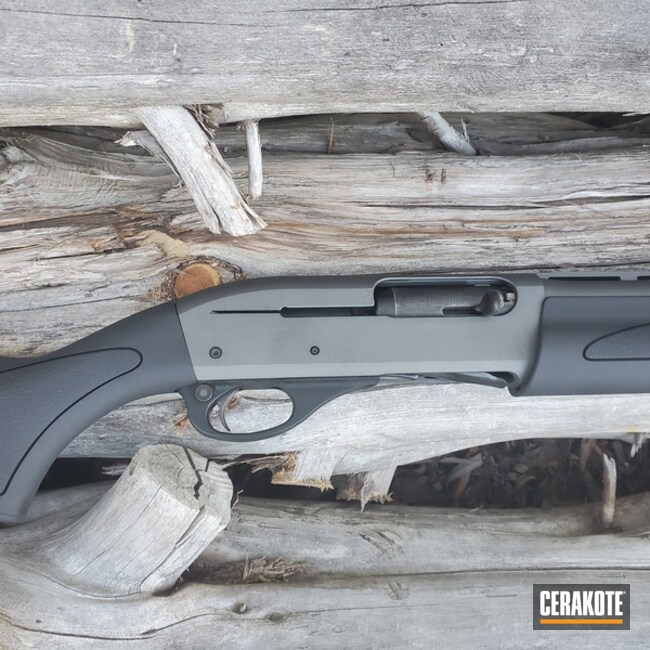 Remington Shotgun Cerakoted Using Graphite Black And Tungsten