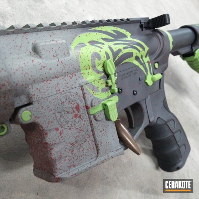 Custom Ar Build Cerakoted Using Smoke, Zombie Green And Sniper Grey