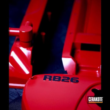 Nissan Gtr Valve Covers Cerakoted Using Ruby Red