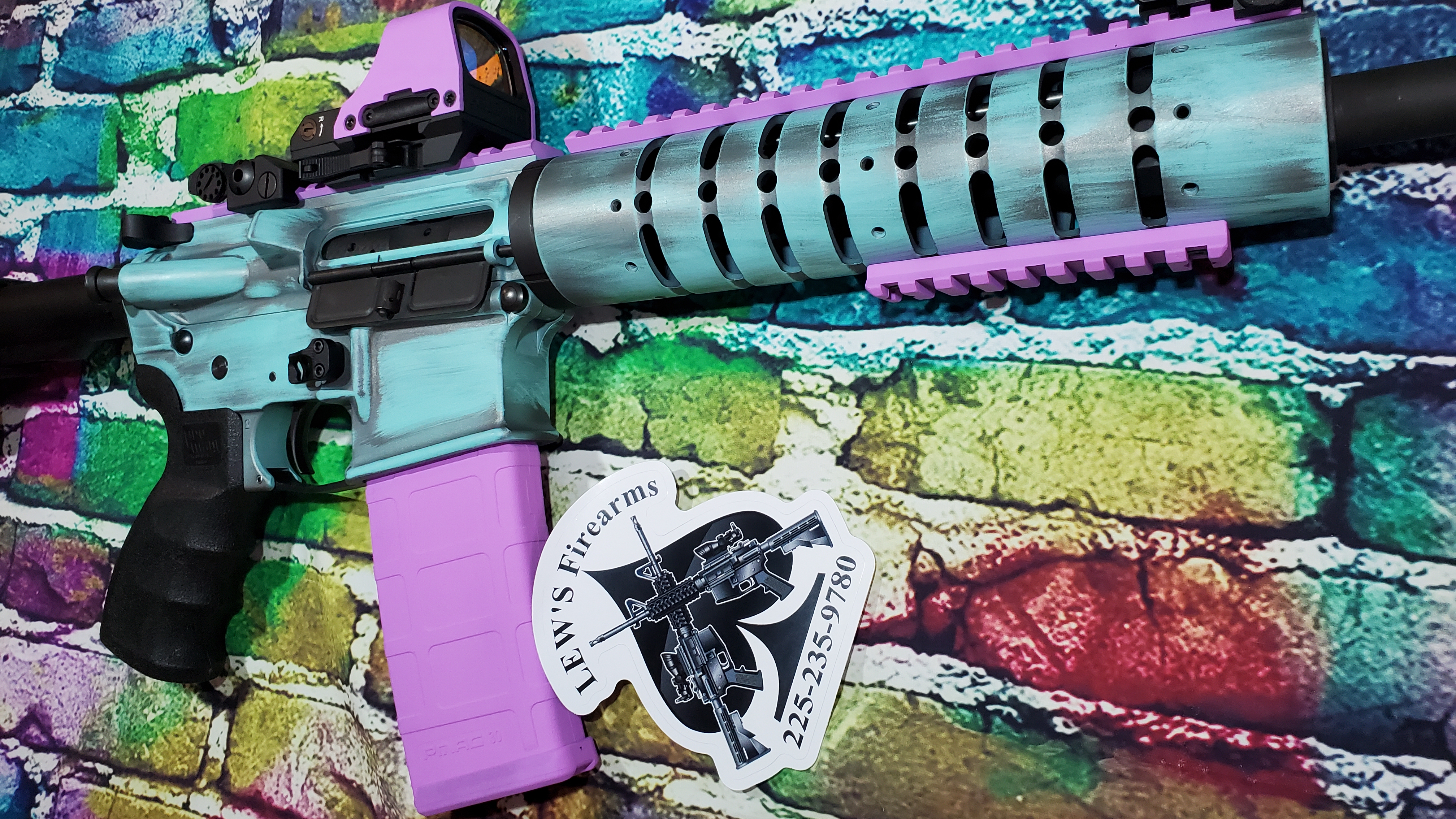 AR Cerakoted using Tactical Grey, PURPLEXED and Robin's Egg Blue | Cerakote