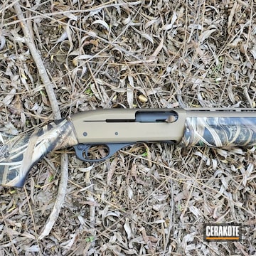 Remington Shotgun Cerakoted Using Matte Ceramic Clear, Graphite Black And Burnt Bronze
