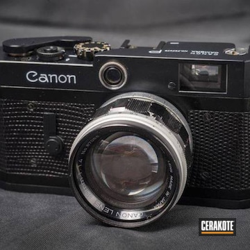 Vintage Canon Film Camera Cerakoted Using Graphite Black