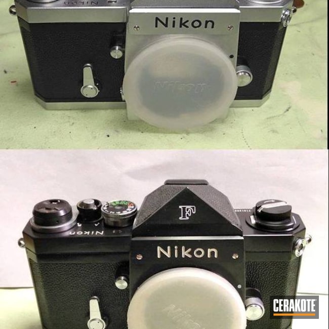 Vintage Nikon Film Camera Cerakoted Using Gloss Black