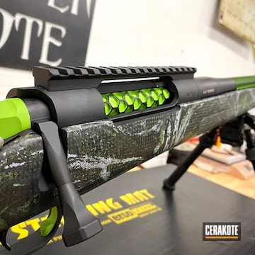 Bolt Action Rifle Cerakoted Using Zombie Green