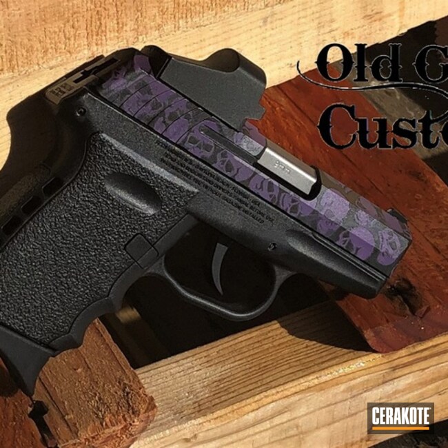 Sccy Cpx-2 Pistol Cerakoted Using Graphite Black And Bright Purple