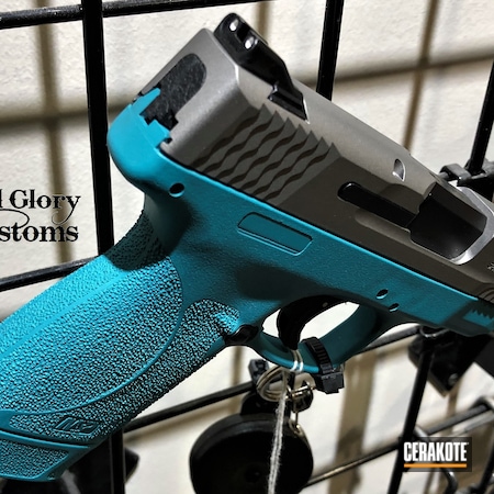 Powder Coating: Smith & Wesson,M&P Shield,S.H.O.T,Stainless H-152,AZTEC TEAL H-349,45 ACP