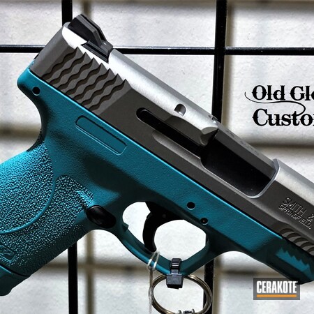 Powder Coating: Smith & Wesson,M&P Shield,S.H.O.T,Stainless H-152,AZTEC TEAL H-349,45 ACP