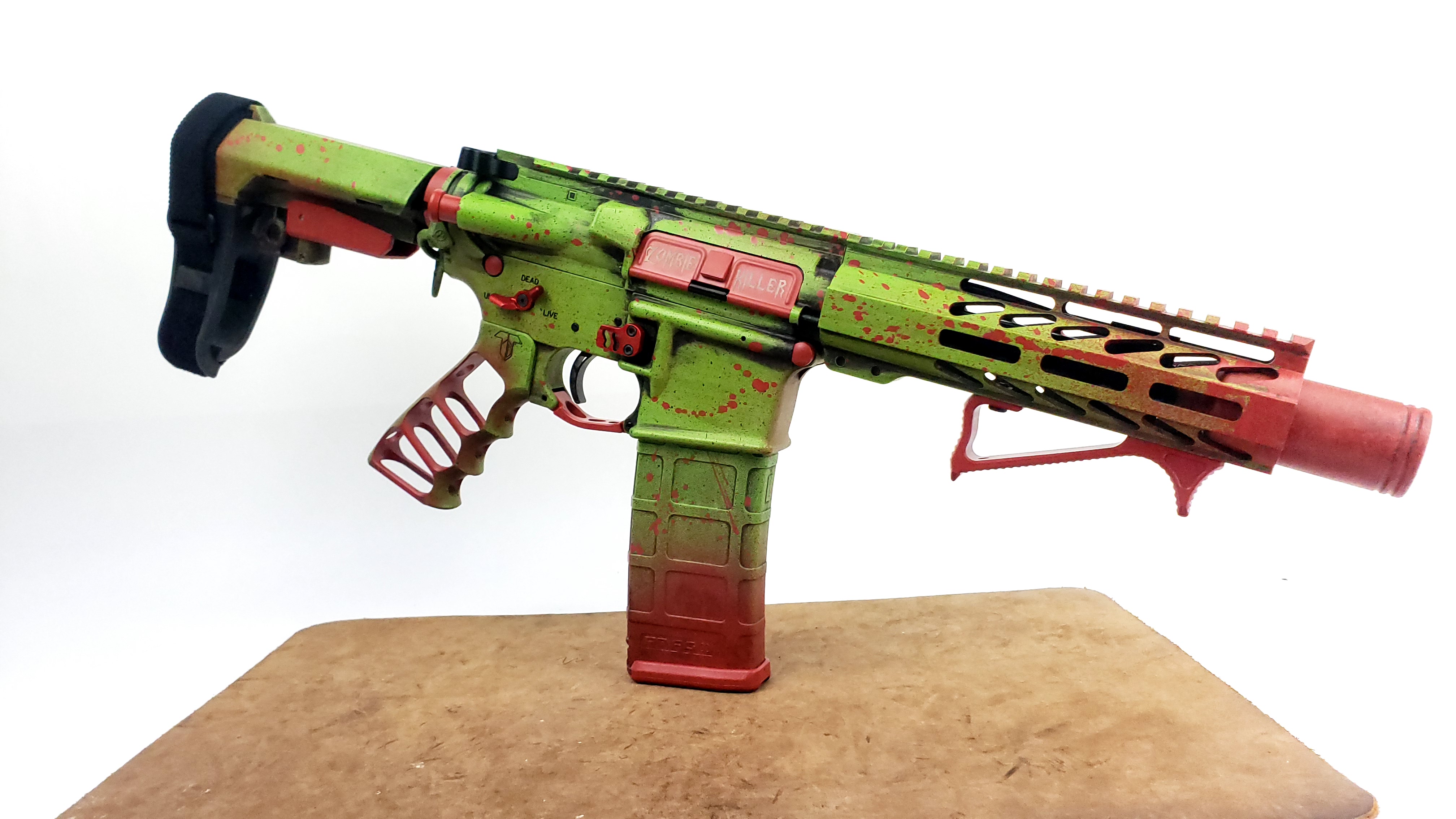 Spikes Tactical AR Build Cerakoted using Zombie Green and Graphite ...