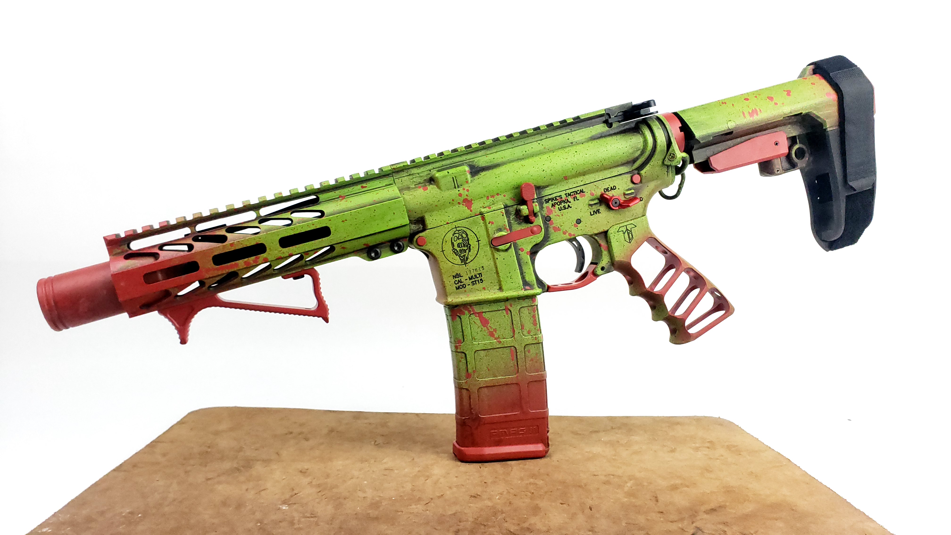 Spikes Tactical AR Build Cerakoted using Zombie Green and Graphite ...