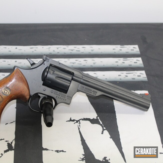 Dan Wesson Revolver Cerakoted Using Socom Blue