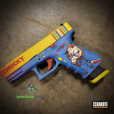 Powder Coating: Graphite Black H-146,Glock,Corvette Yellow H-144,Zombie Green H-168,NRA Blue H-171,S.H.O.T,Movie Theme,FIREHOUSE RED H-216,Horror