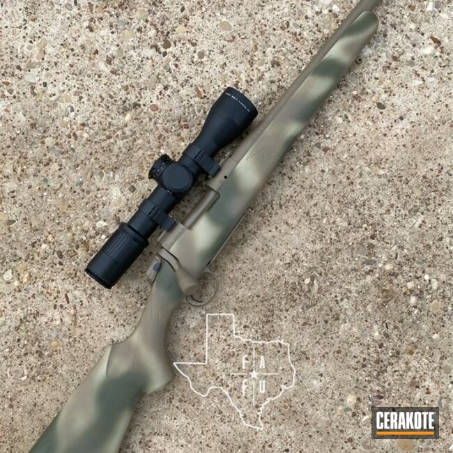 Custom Camo Bergara Bolt Action Rifle Cerakoted Using Desert Sage, Sniper Green And Magpul® Flat Dark Earth