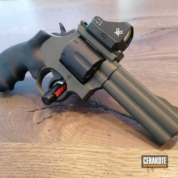 Smith & Wesson Revolver Cerakoted Using Armor Black And O.d. Green