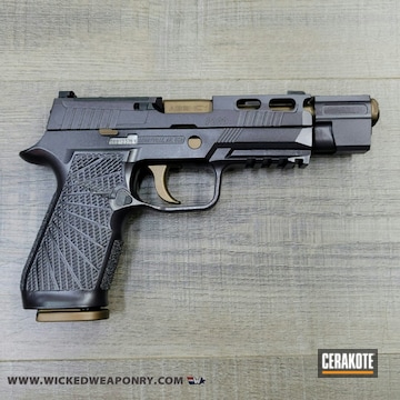 Sig Sauer P320 Pistol Cerakoted Using Carbon Grey And Burnt Bronze