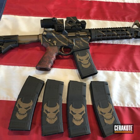 Powder Coating: Graphite Black H-146,AR Rifle,S.H.O.T,Custom AR,AR-15,Burnt Bronze H-148