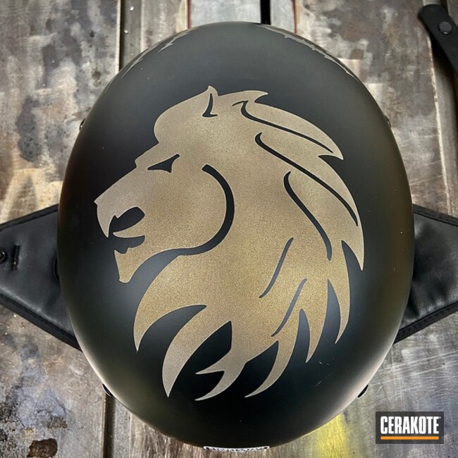 Custom Helmet Cerakoted Using Midnight Bronze