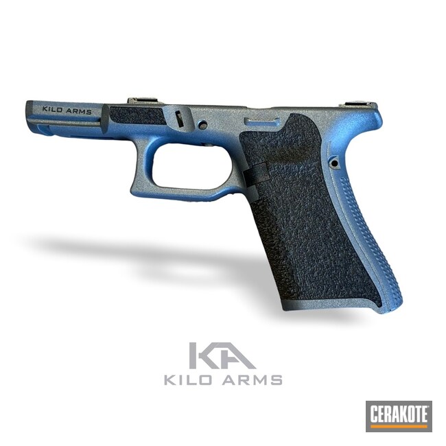 Glock 45 Pistol Frame Cerakoted Using Blue Titanium