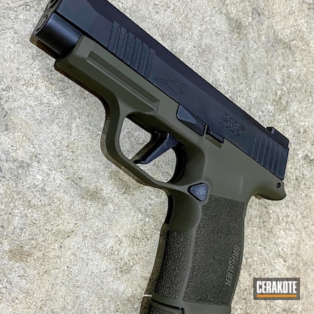 Powder Coating: CCW,S.H.O.T,Sig Sauer,Pistol,Concealed,Firearms,Sig P365,O.D. Green H-236,Carry Gun