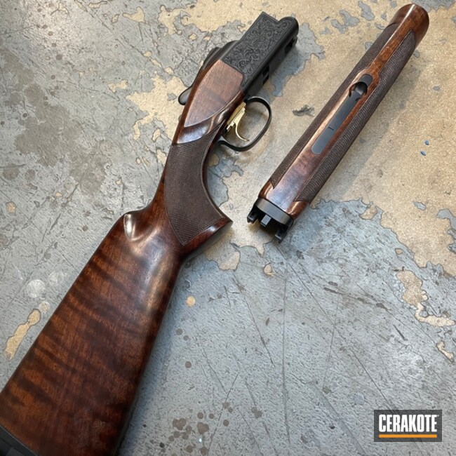 Browning Citori Double Barrel Shotgun Cerakoted Using Graphite Black