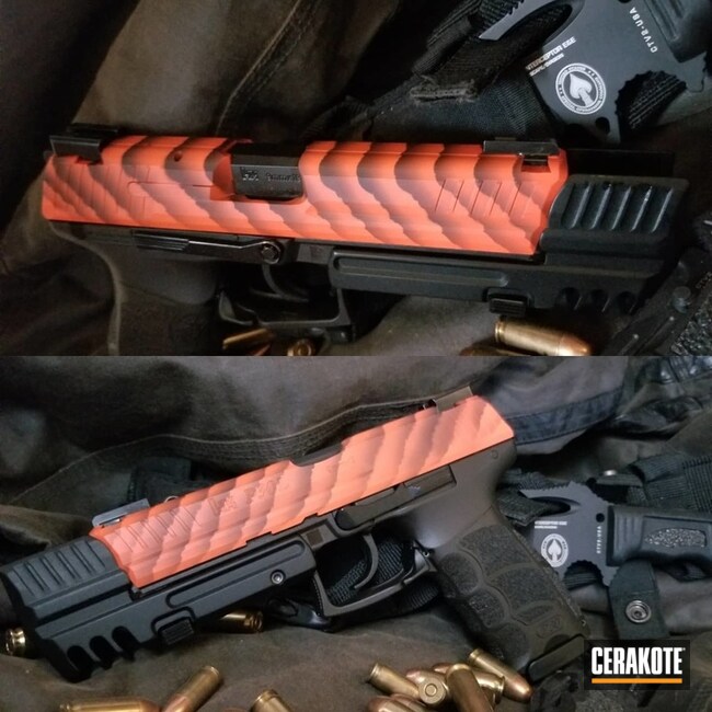 Heckler & Koch P30 Pistol Cerakoted Using Hi-vis Orange