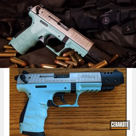 Powder Coating: S.H.O.T,Walther,Refinished,Certified Applicator,Robin's Egg Blue H-175
