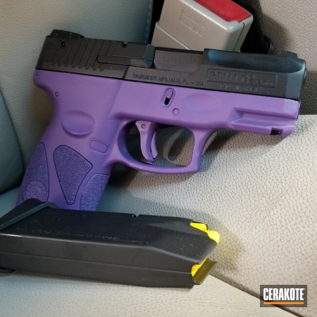 Taurus Millennium G2 Pistol Cerakoted Using Bright Purple